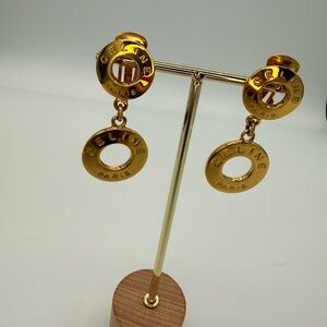 Celine Gold Drop Clip on Earrings